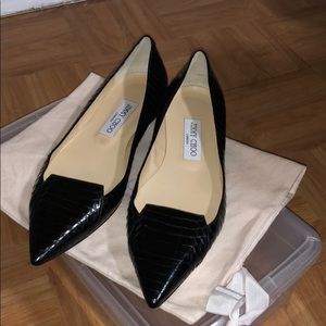 Jimmy Choo snake skin flats